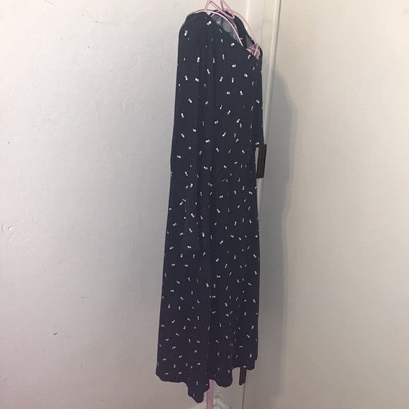 🎄Maternity Nursing Seraphine Navy blue/Pink Dot Dress-Size US 10 - Picture 7 of 15